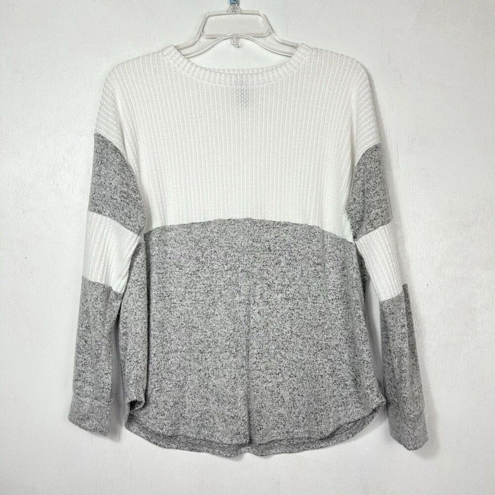 ALYA Women’s Pullover Color Block Waffle Knit Shirt Mexico Size Medium SOFT Top
